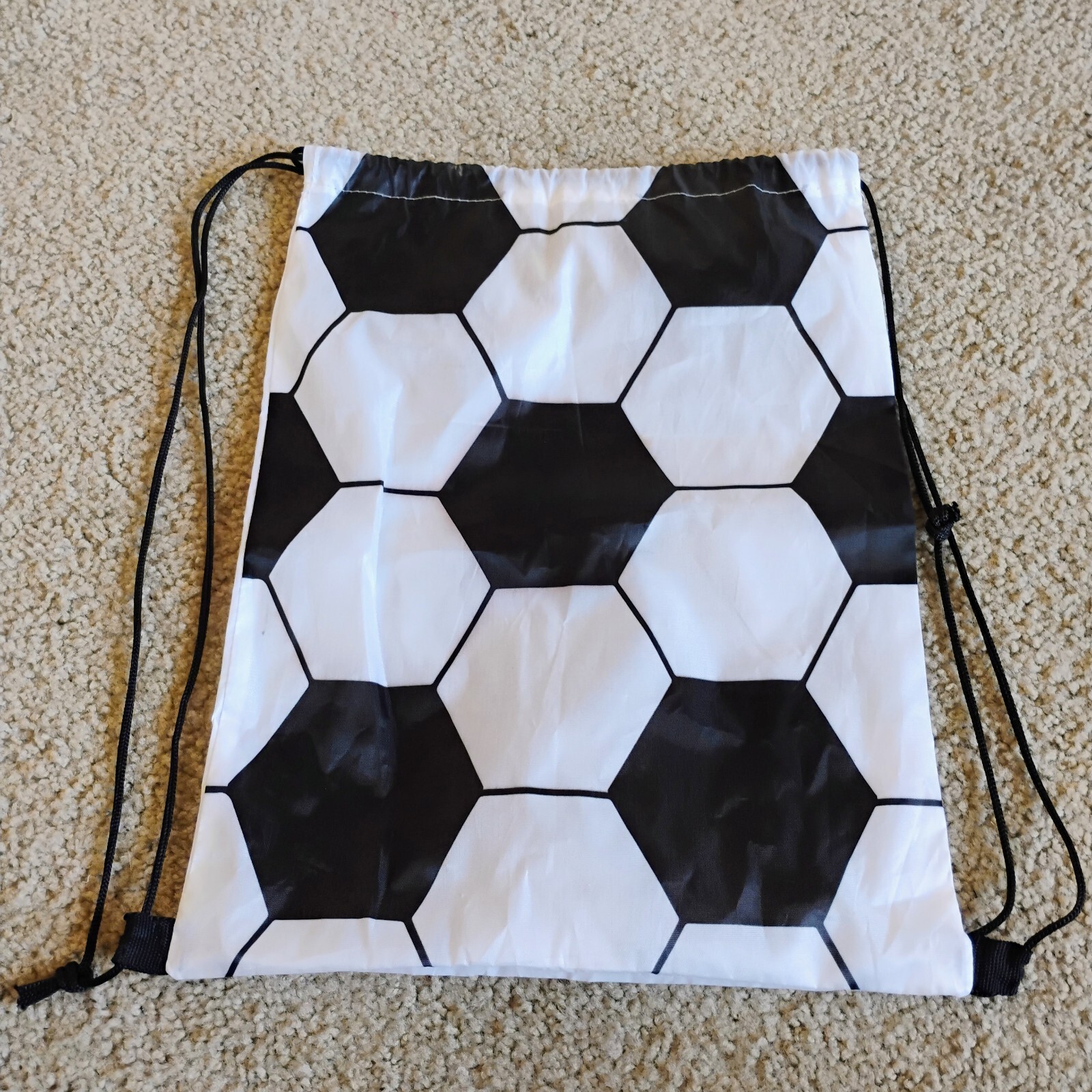 Lightweight Drawstring Bag Sport Gym Backpack with Soccer Ball Design