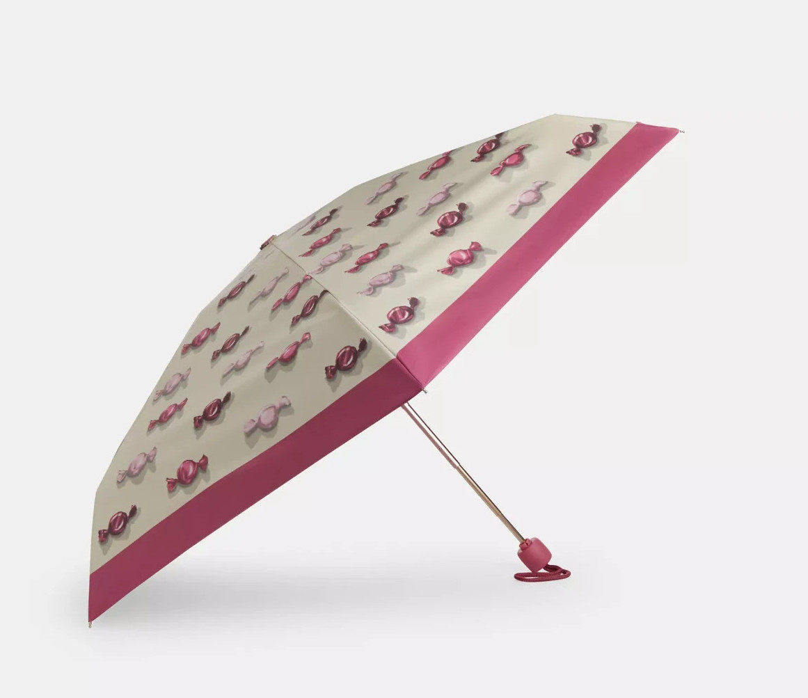 Coach Sand Multi UV Protection Mini Umbrella With Candy Print (CDF39) - NWT
