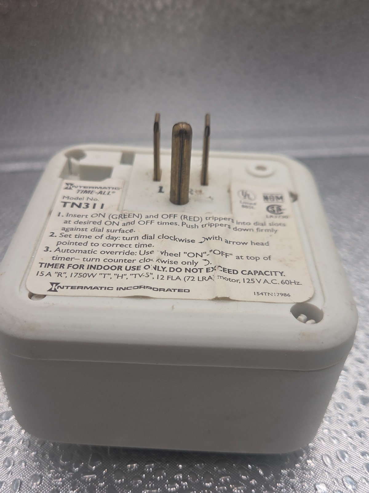 Intermatic TN311 Timer Heavy duty, Indoor Use, 15Amp / 125 Volt