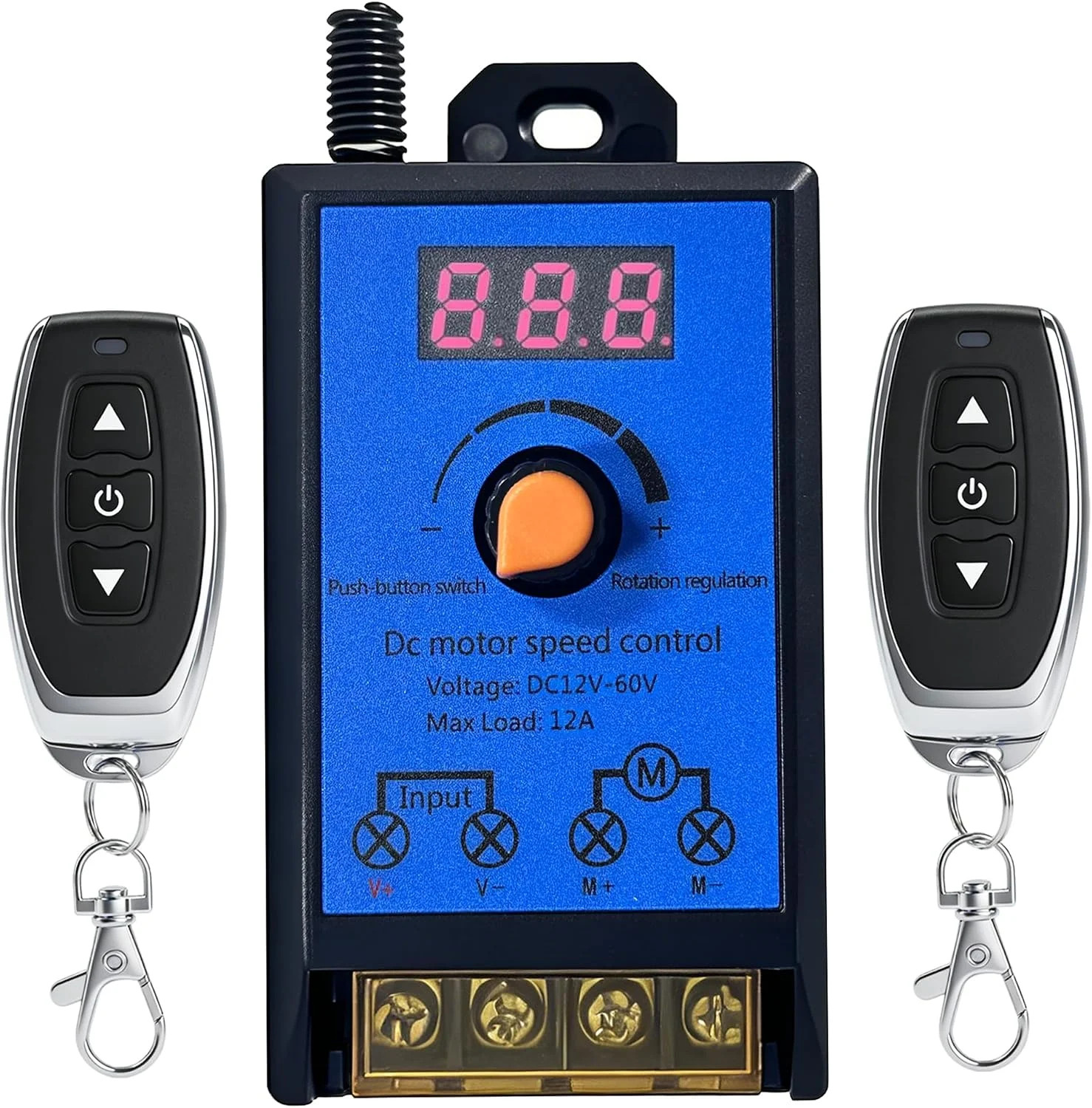 DC 12V60V 12A Motor Speed Controller with 2 Wireless Remotes,PWM Variable Spe...