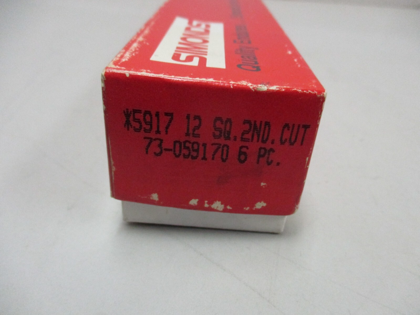 Simonds 6pc 12 Sq 2nd Cut Red Tang Files 73-059170