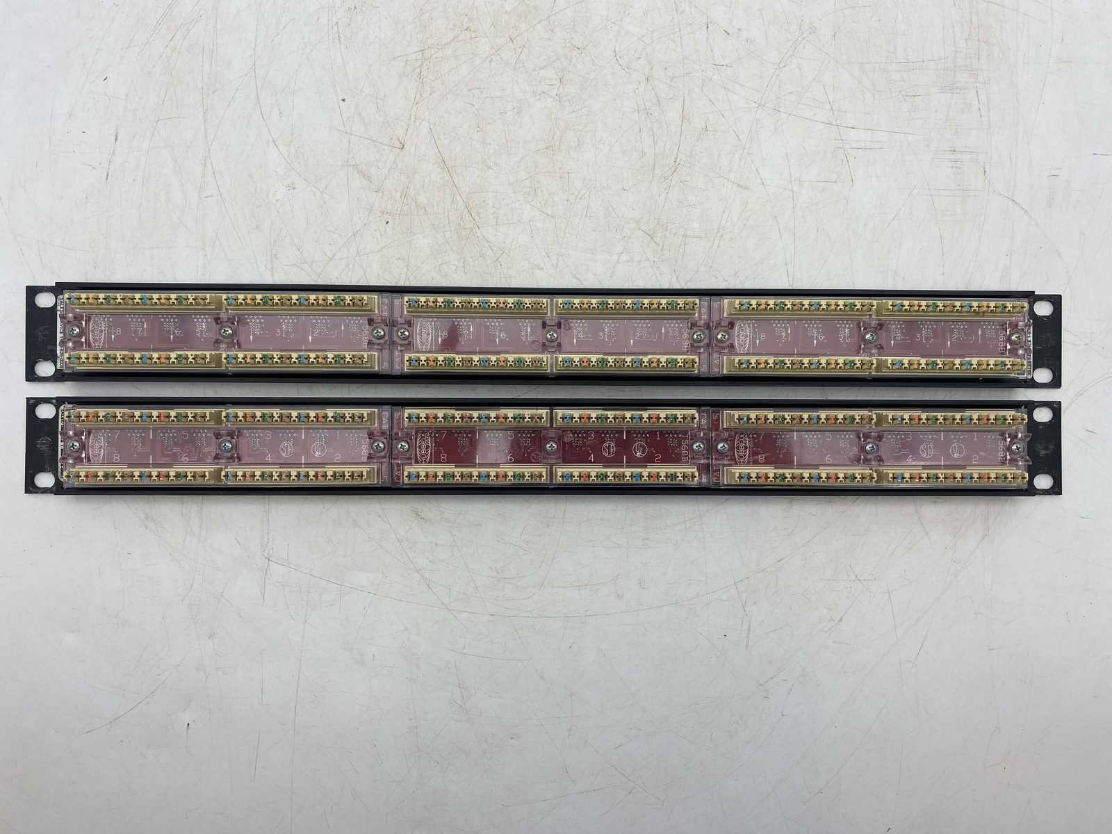 Hubbell MCC5803110A19E T568B 24-Port Patch Panel, Cat. 5 *Lot of (2)* (Used)