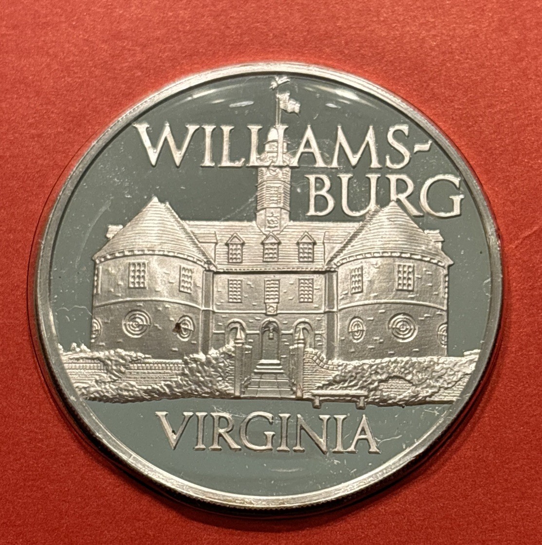Williamsburg VA 1972 Sterling Silver Round 25 Gram Medal - Sealed + Info Card