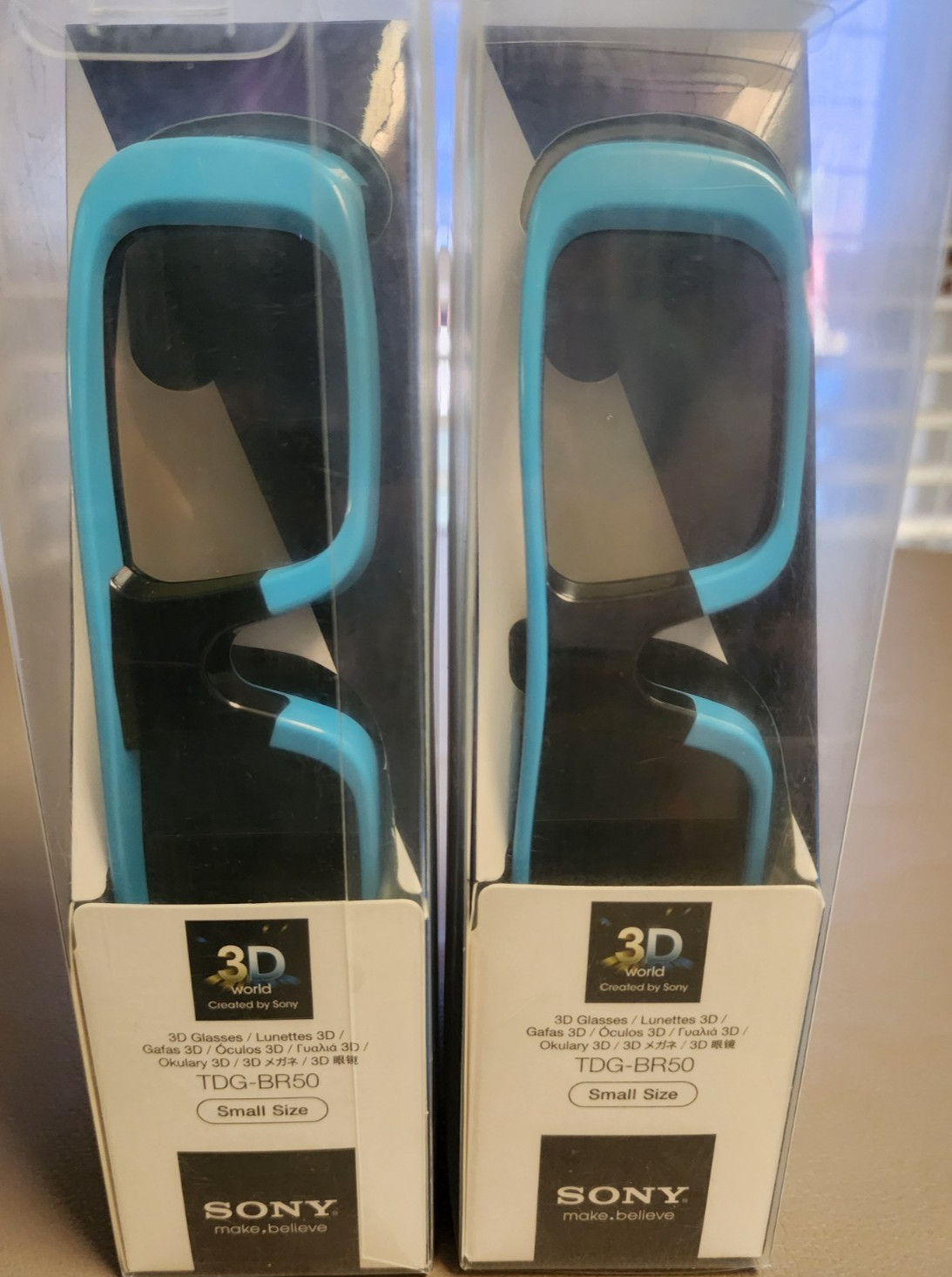 Sony TDG-BR50 3D Glasses Blue Lot Size Small Carrying Bag Included Tested
