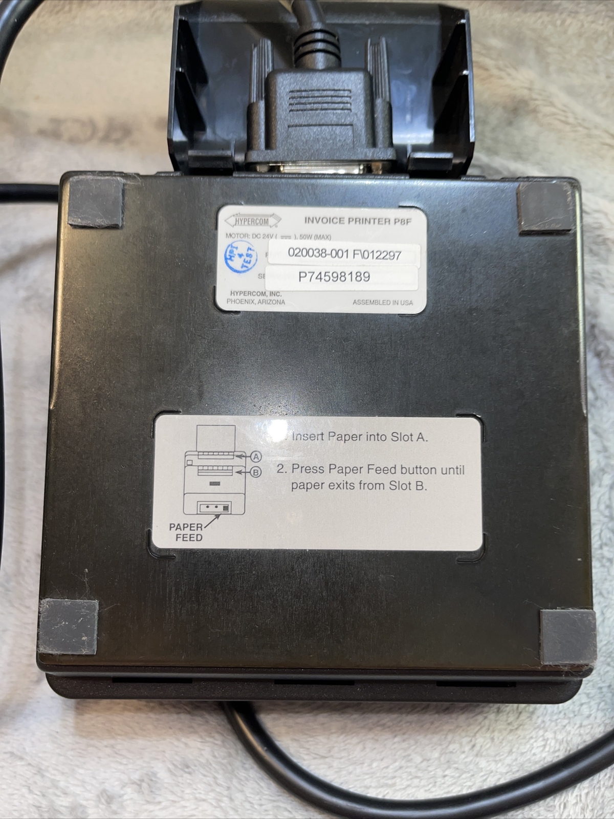 Hypercom Invoice Printer P8F & Paper Roll And Cable