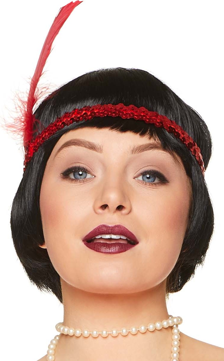 Roaring 20s Flapper Red Sequin Headband