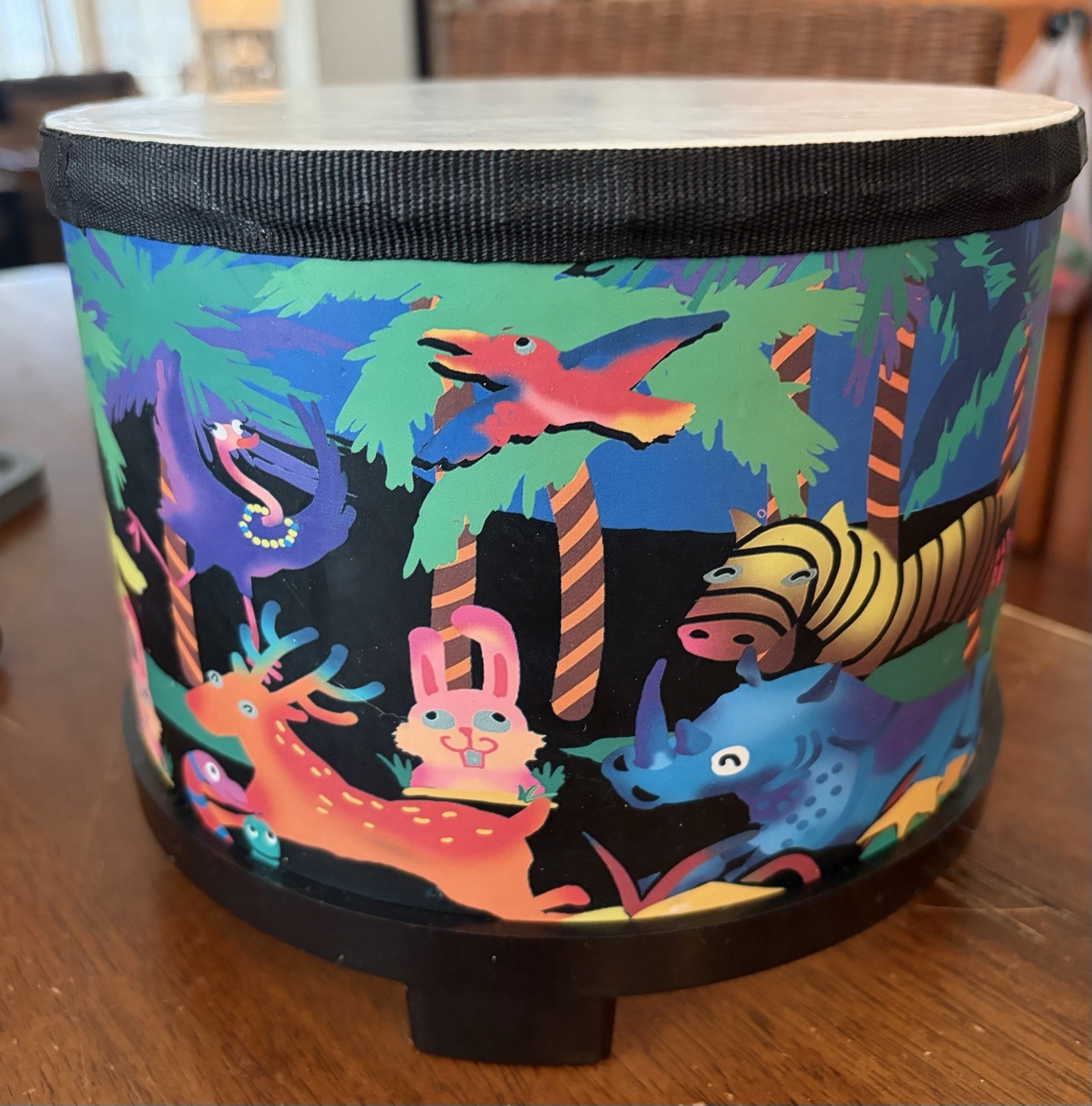 Kids Bongo Drum Percussion Jungle Rainforest Theme No Sticks 8” Children’s