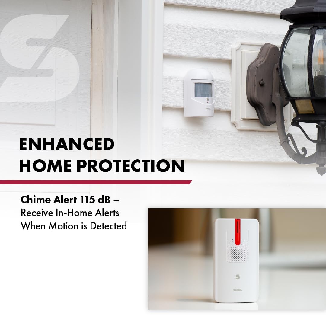 Sabre Driveway Alert, Wireless Motion Detector Sensor System with White