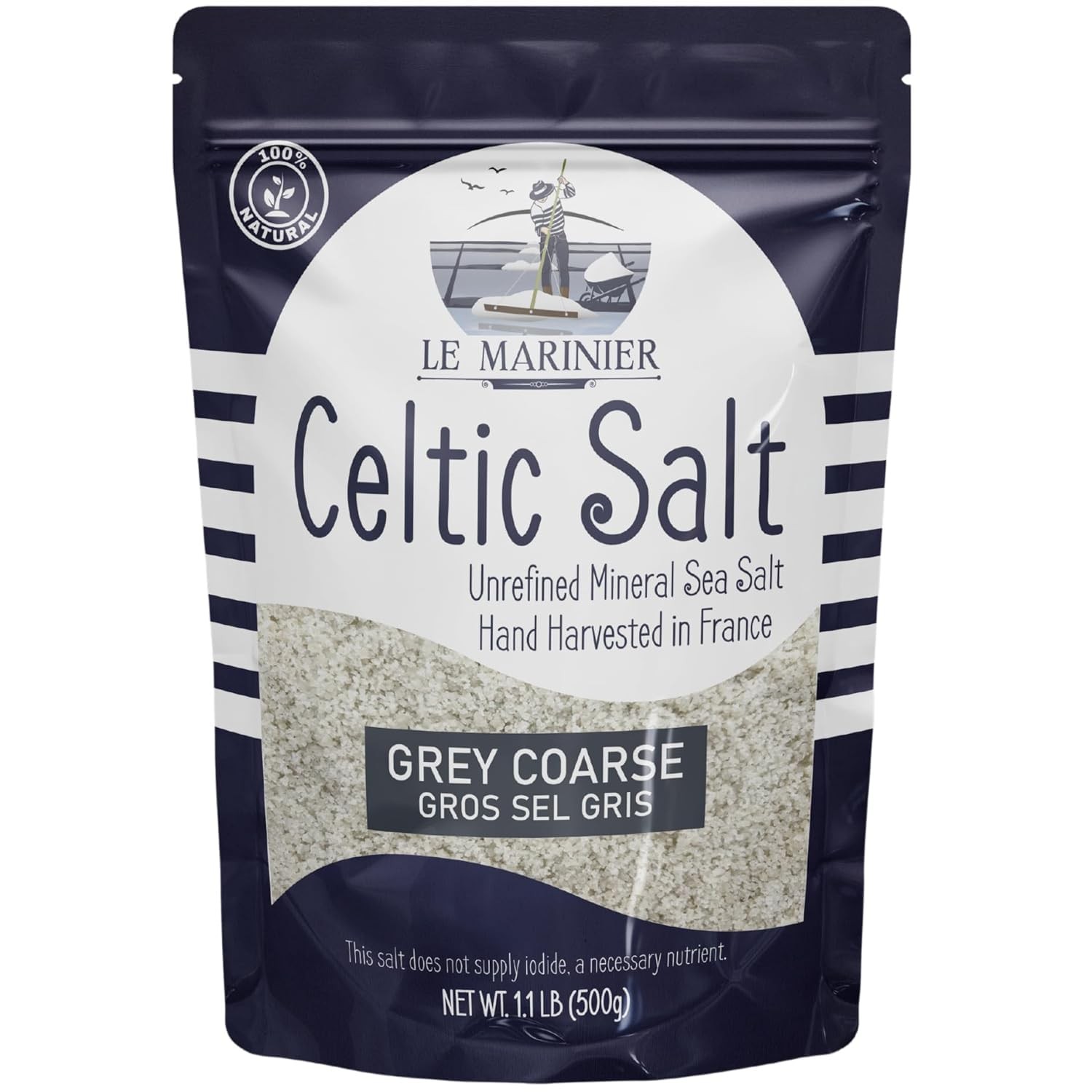 Le Marinier Celtic Salt Organic Grey Coarse, 1.1lb - 18 Ounce (Pack of 1)