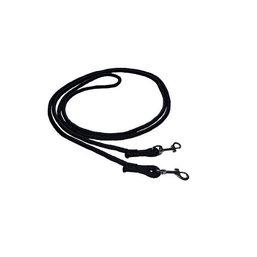 Horse Reins 8 ft 3/8" Western Rope Roper Black Double Snap Barrel Contest Tack