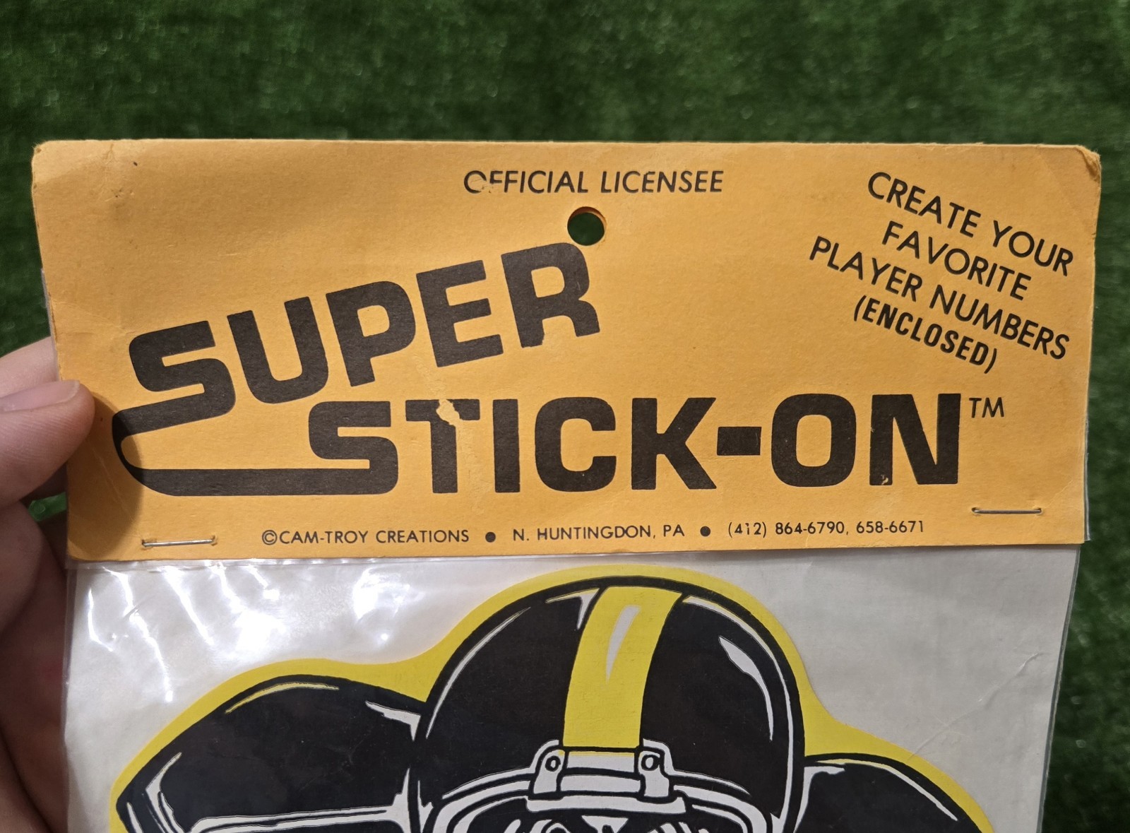New In Pack 1980 Super Stick On Football Player With Numbers 16 Inch