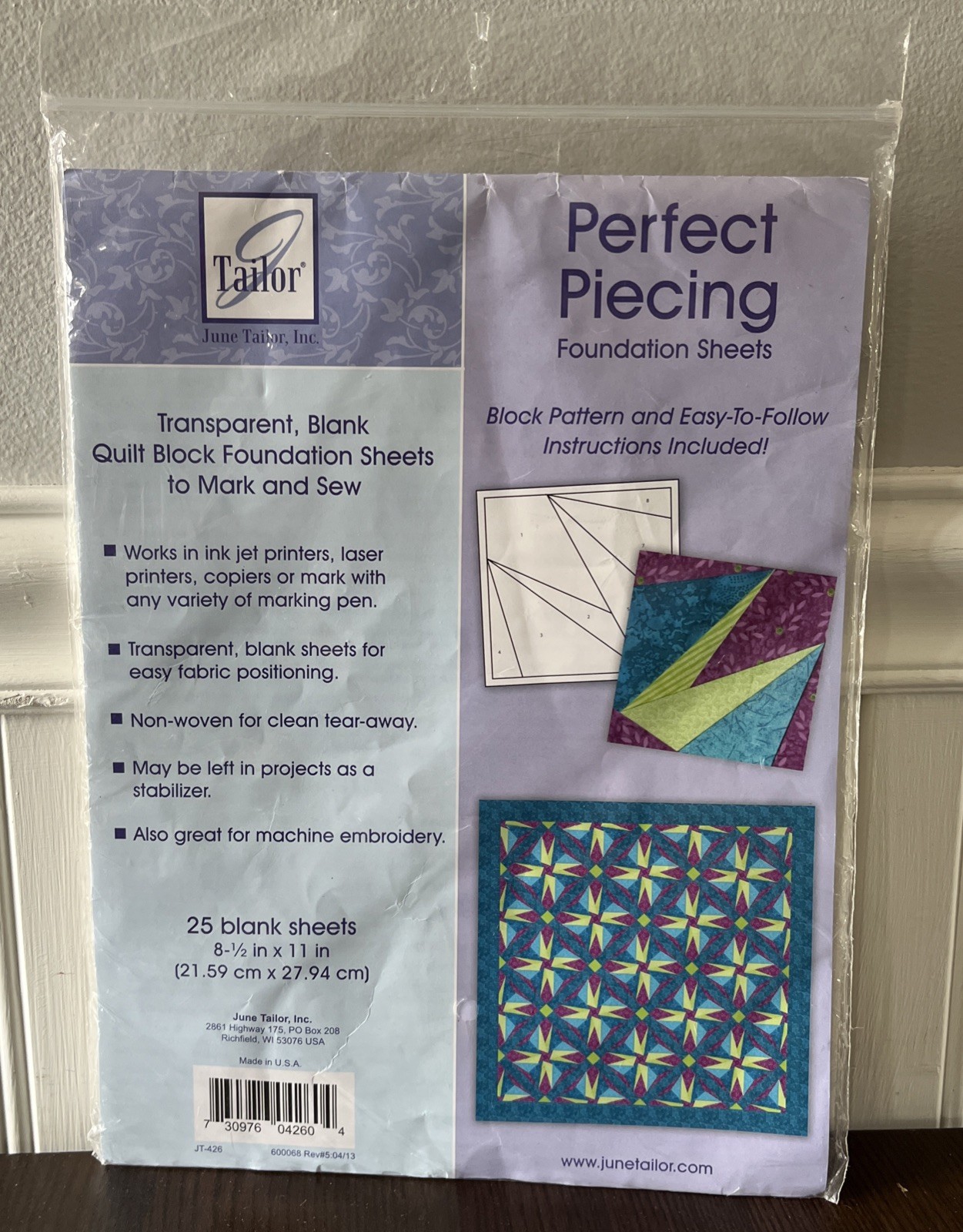 June Tailor Perfect Piecing - Foundation Sheets - 25 Sheets Pack