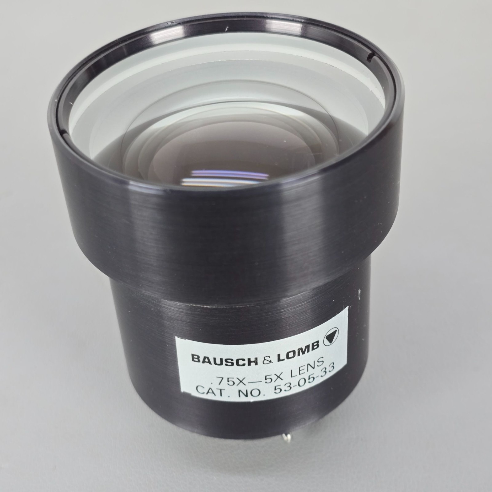 Bausch & Lomb .75X-5X Lens Cat No. 53-05-33 Microscope Component Black Metal