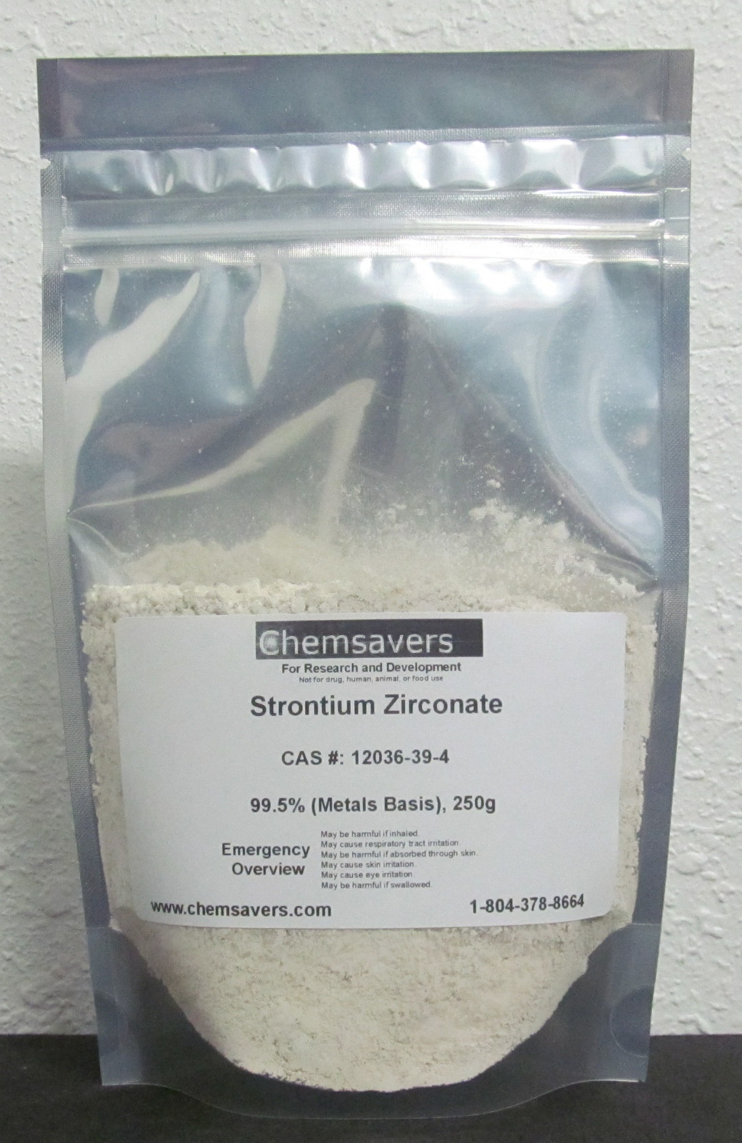 Strontium Zirconate, 99.5% (Metals Basis), Certified, 250g
