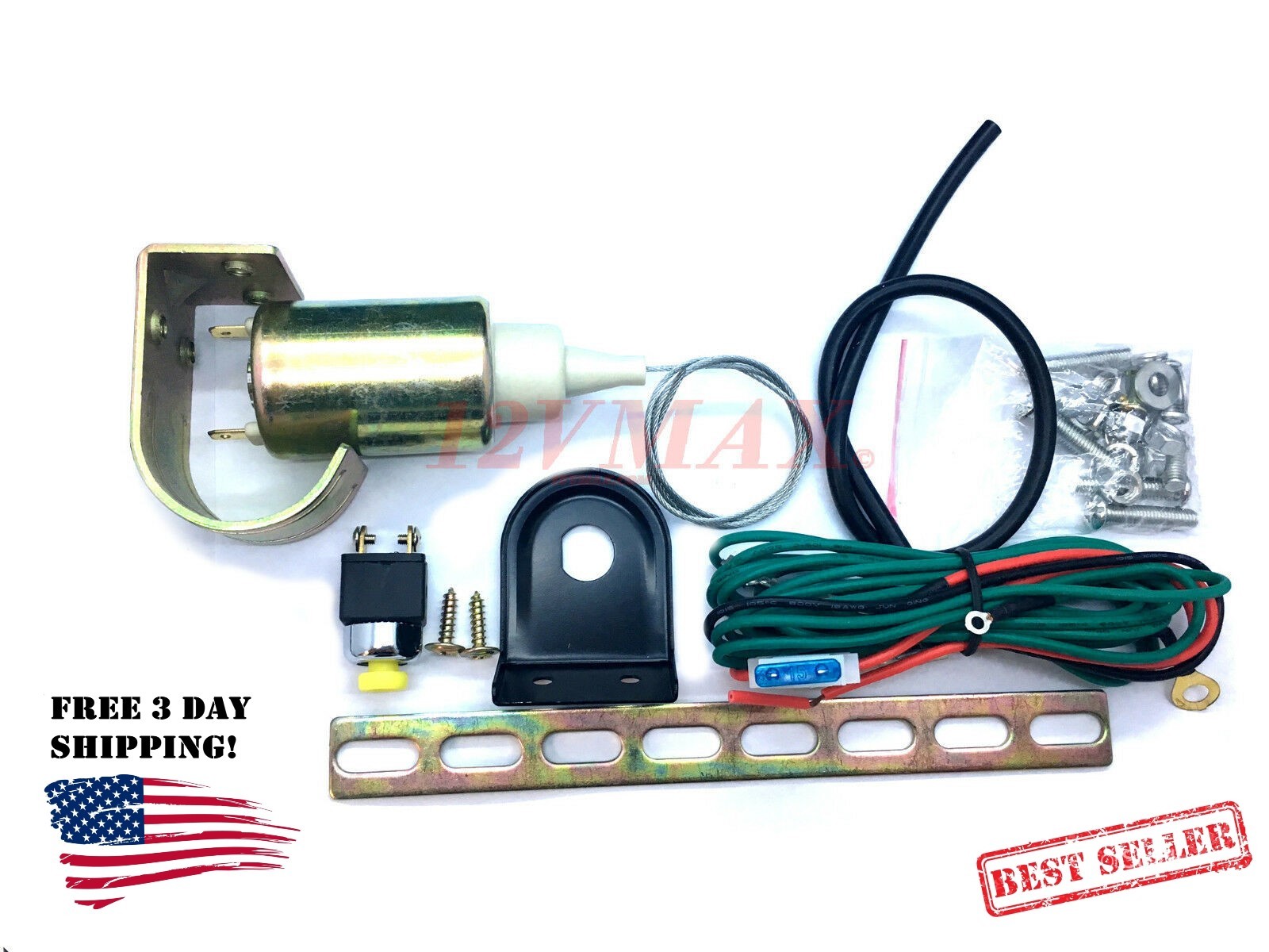 Power Trunk Pop Release Universal Solenoid Kit Wire Puller Rod Motor