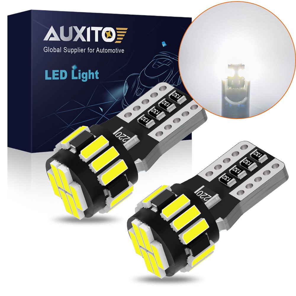2x AUXITO LED License Plate Tag Light Bulb 6500K White W5W 168 2825 194 175 T10