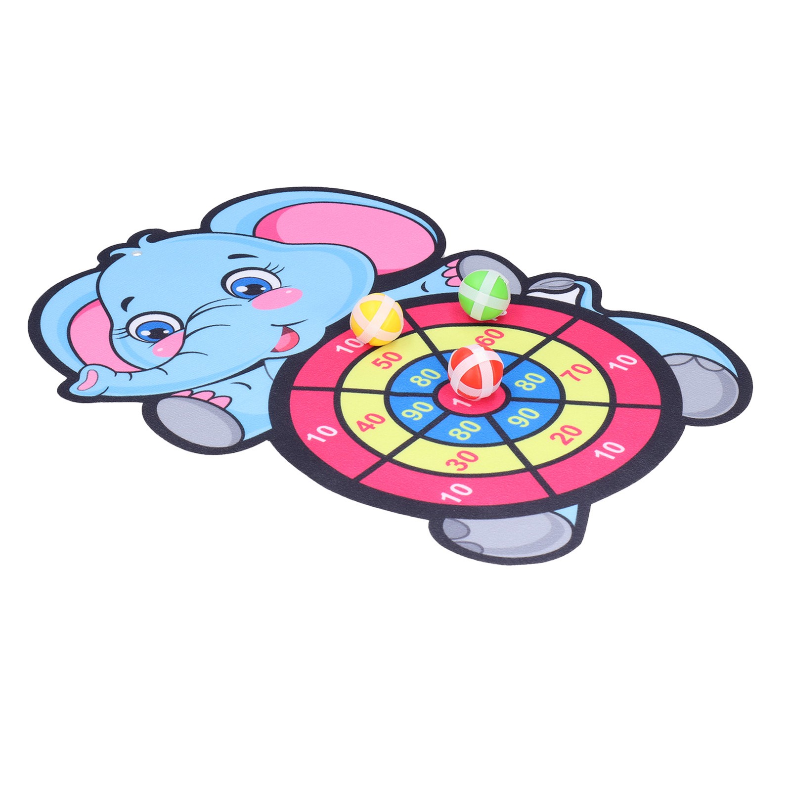 Children Elephant Dartboard Set Hook And Loop Dartboard With 3 Stick Balls HEHN