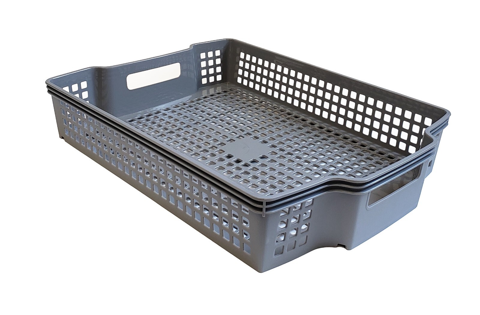 NEPA Market Stackable Turn-Around 3 Storage Baskets Set 15" x 11" x 2.5"