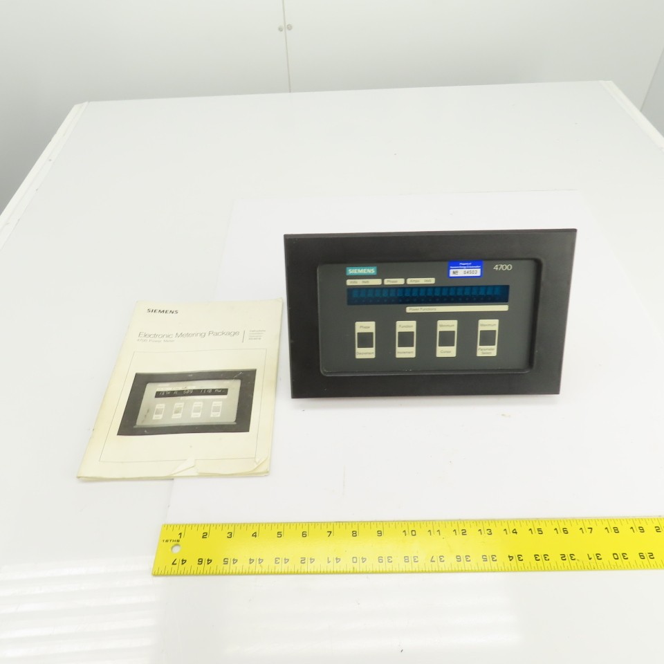 Siemens 4700-BDRMC3-13HN 4700 Electronic Power Metering Package W/Manual