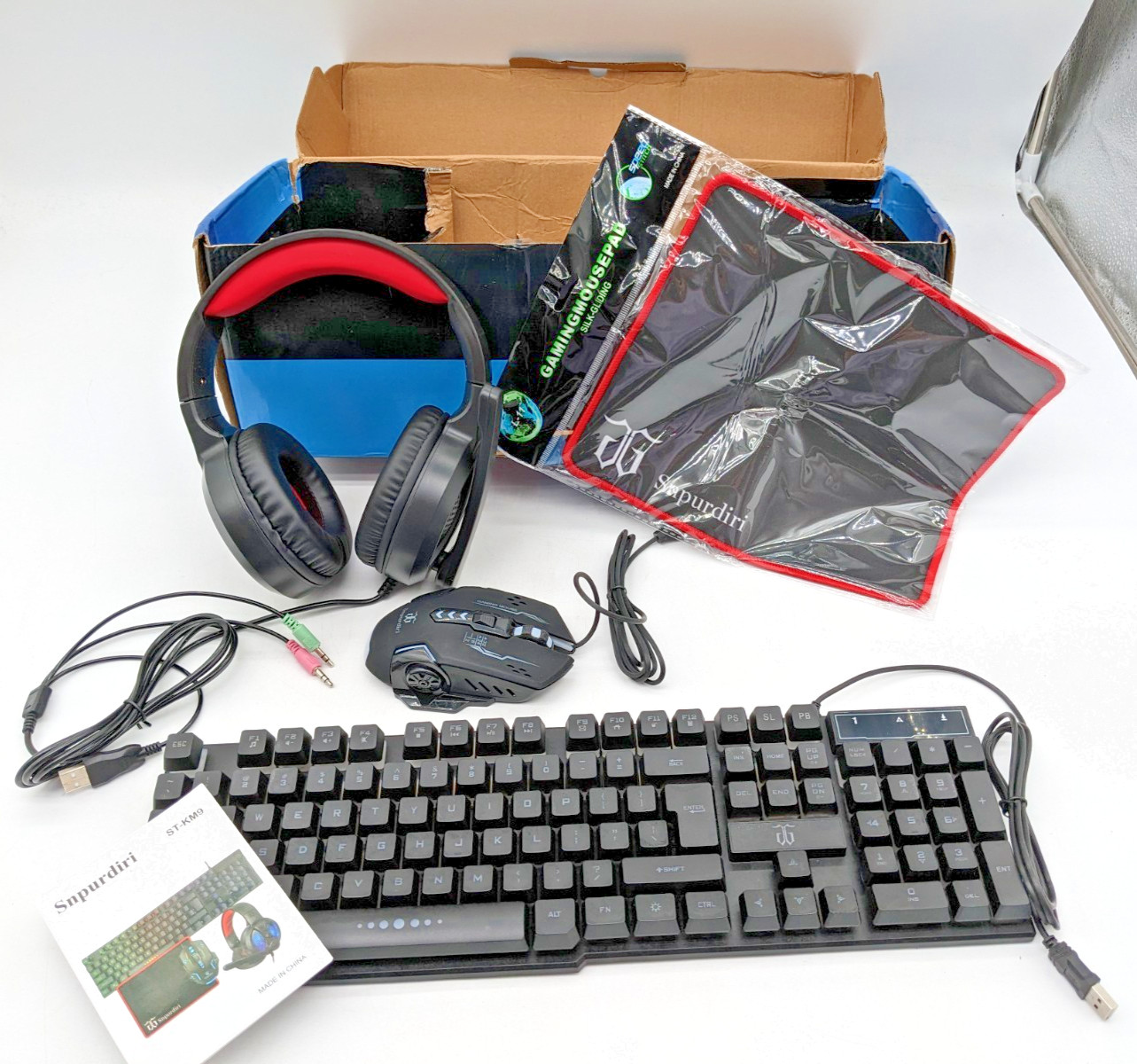 Snpurdiri BLACK 4 IN 1 GAMING COMBO PACK