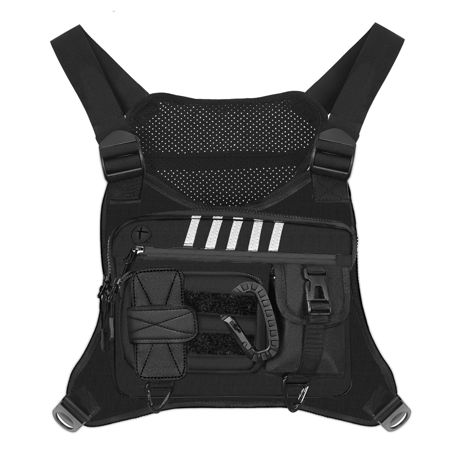 Chest Rig Running Vest for Men - Lightweight & Comfortable Medium, black