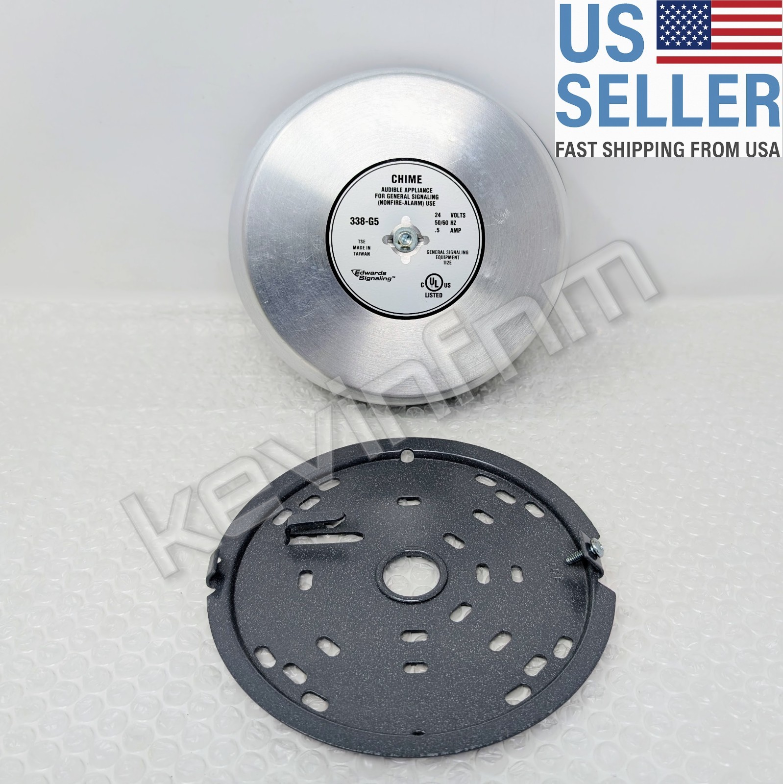 *GENUINE* Edwards Signaling® 338-G5 Surface Mount 24V AC Single Stroke Chime
