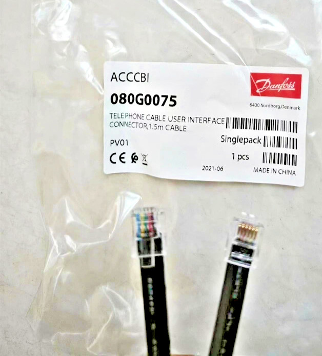 1PC- Danfoss 080G0075 Electron. control accessories, ACCCBI Cable, U.I. 1.5m-New