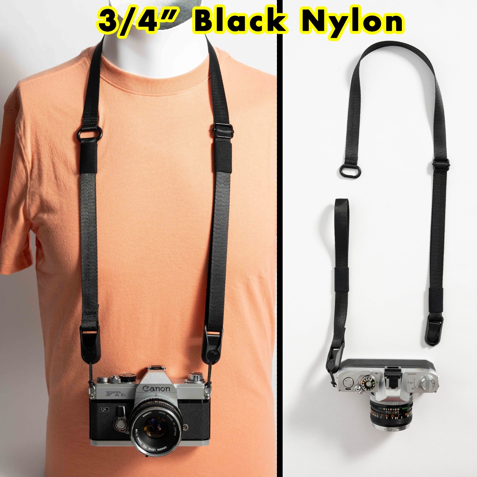 Camera Strap 3-In-1 Neck & Wrist & Adjustable  w/ Peak Design Anchors