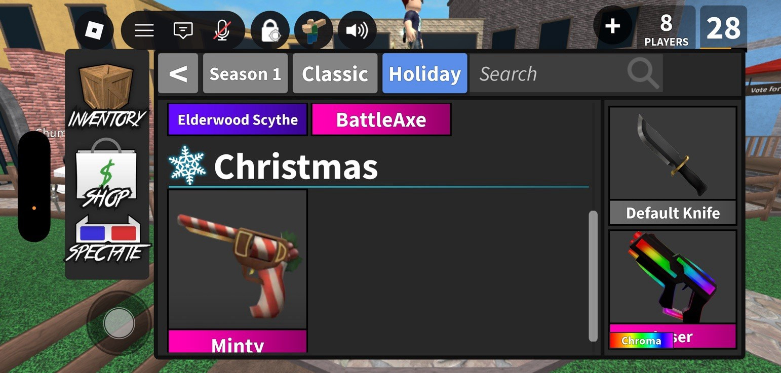 Murder Mystery 2 Season 1 Chroma Weapons Inventory In-Game Items/Skins