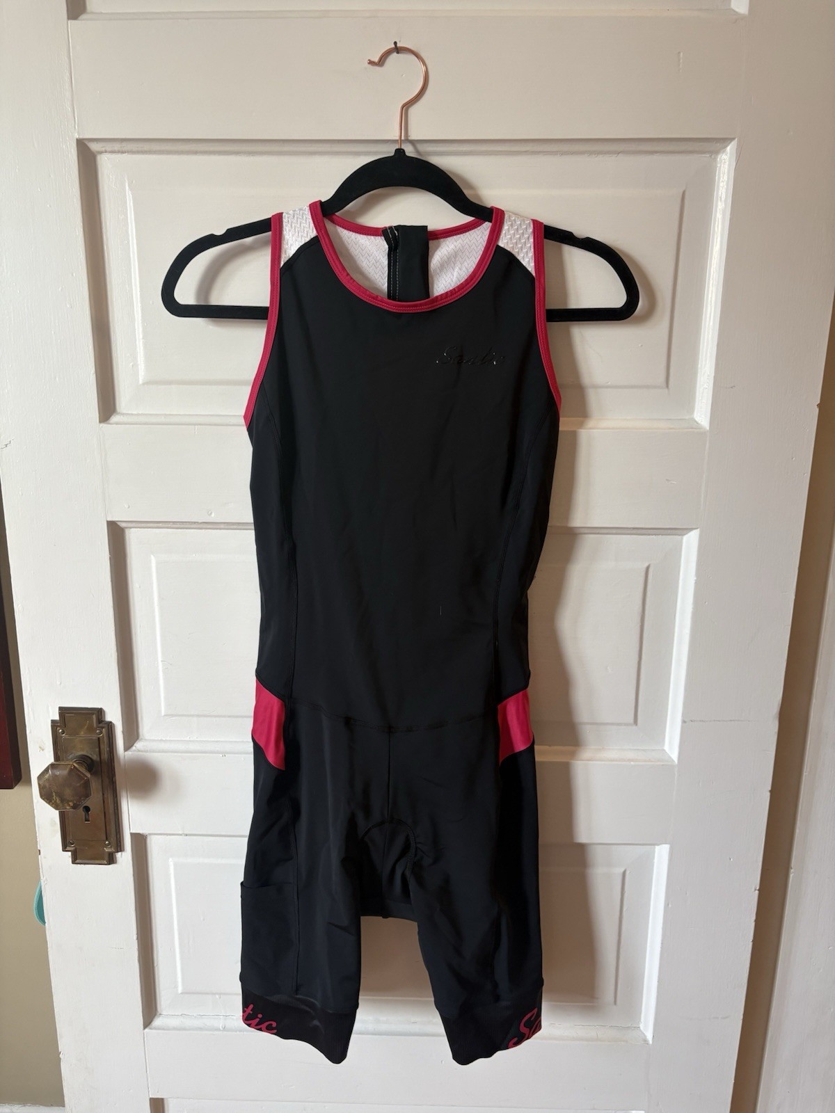 Santic Women's Triathlon One-Piece Suit Sleeveless, Padded, Size S. Black EUC