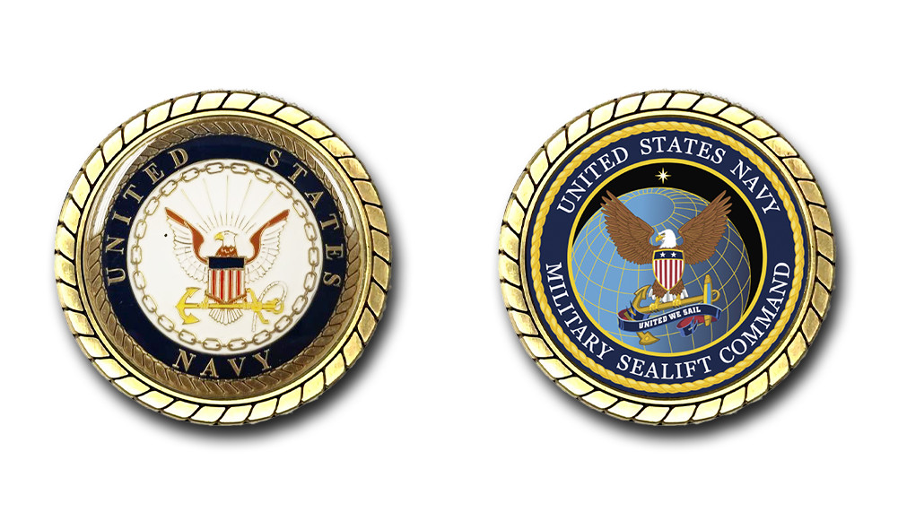 US Navy Military Sealift Command Challenge Coin Officially Licensed US Navy