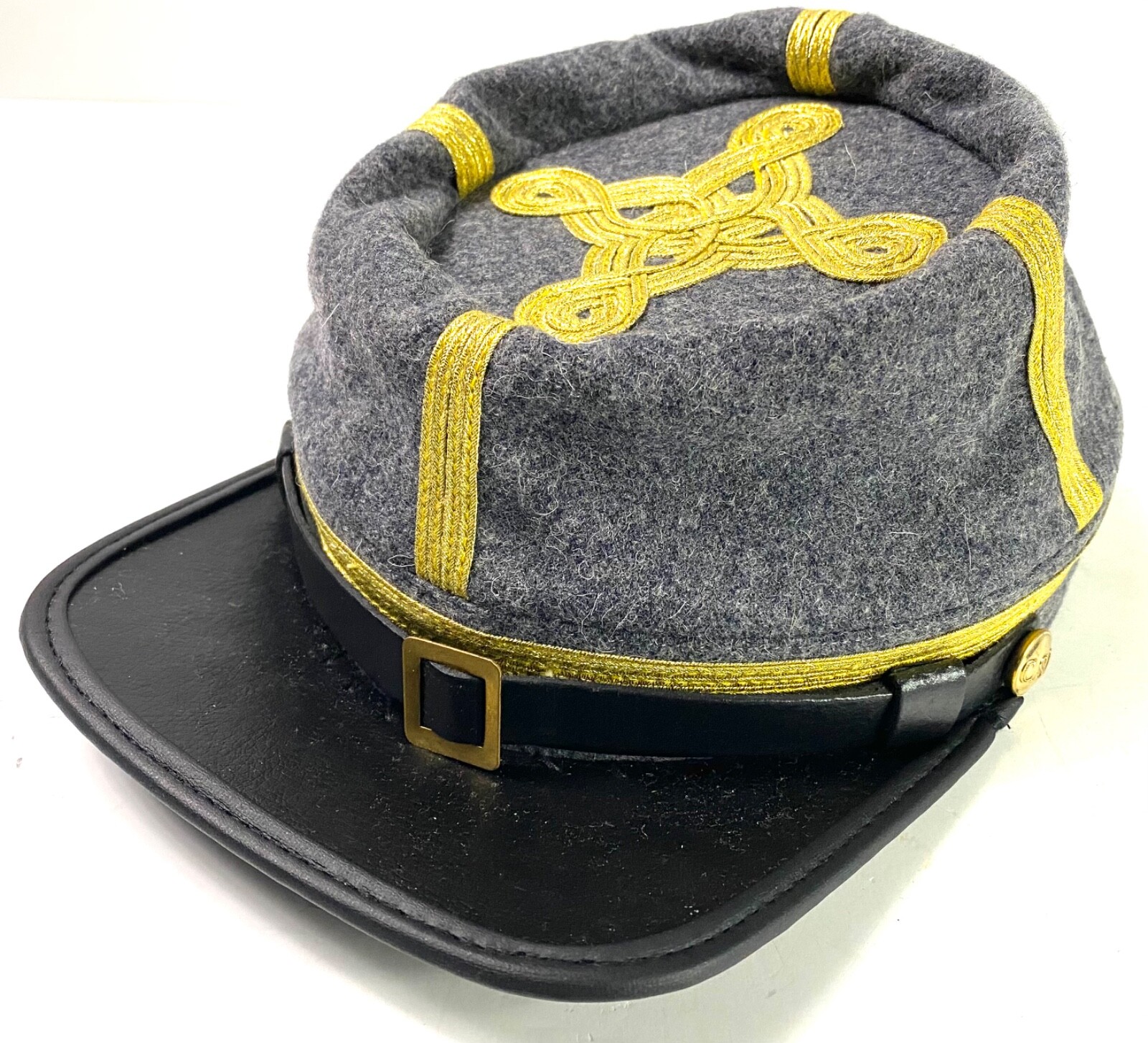 CIVIL WAR CONFEDERATE CSA GENERAL INFANTRY OFFICER KEPI FORAGE CAP-XLARGE