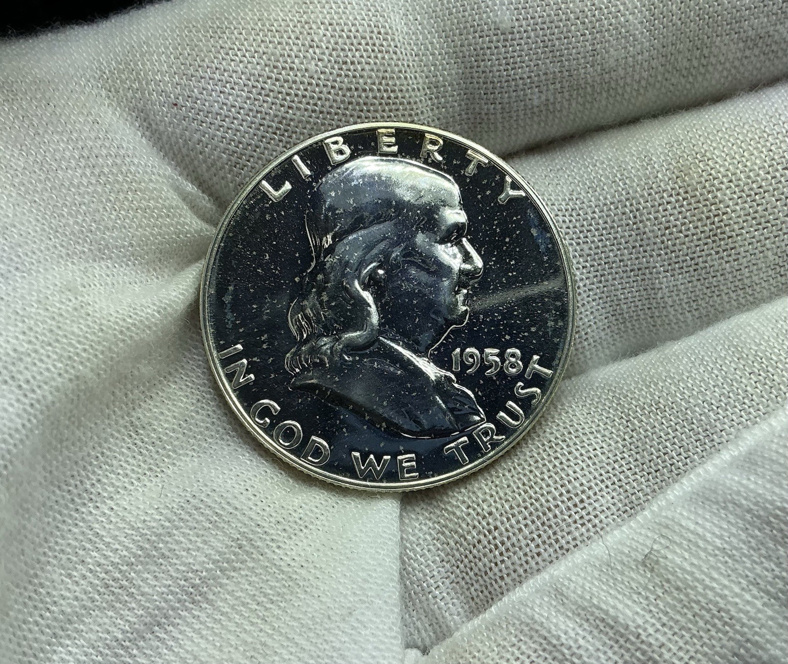1958 Franklin Half Dollar Proof - BU Condition - V204