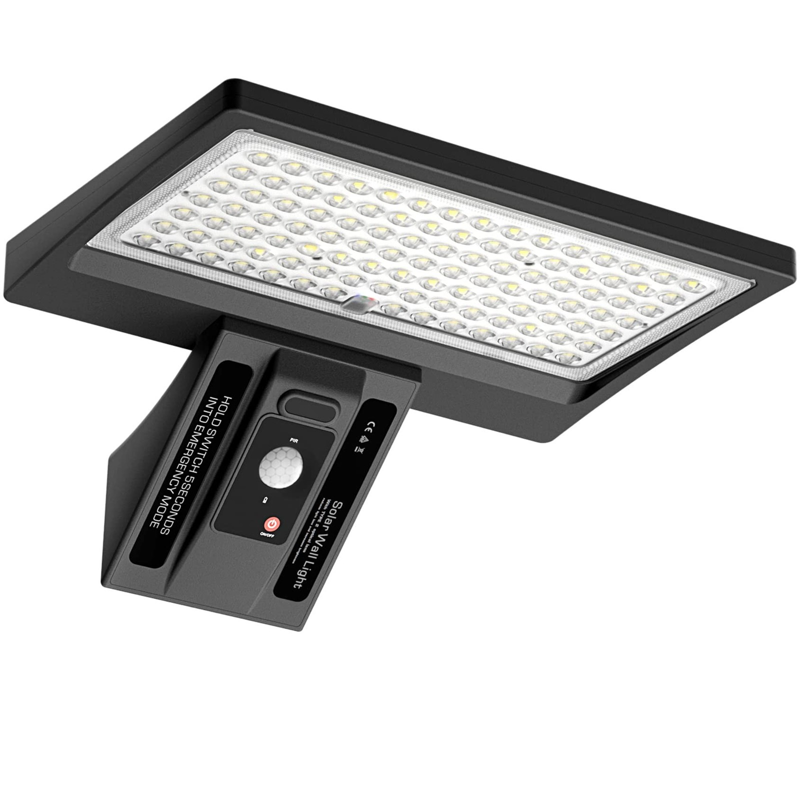 Solar Wall Light Outdoor, 1050Lm IP65 Waterproof Type 2 Optical Lens 104 LED ...