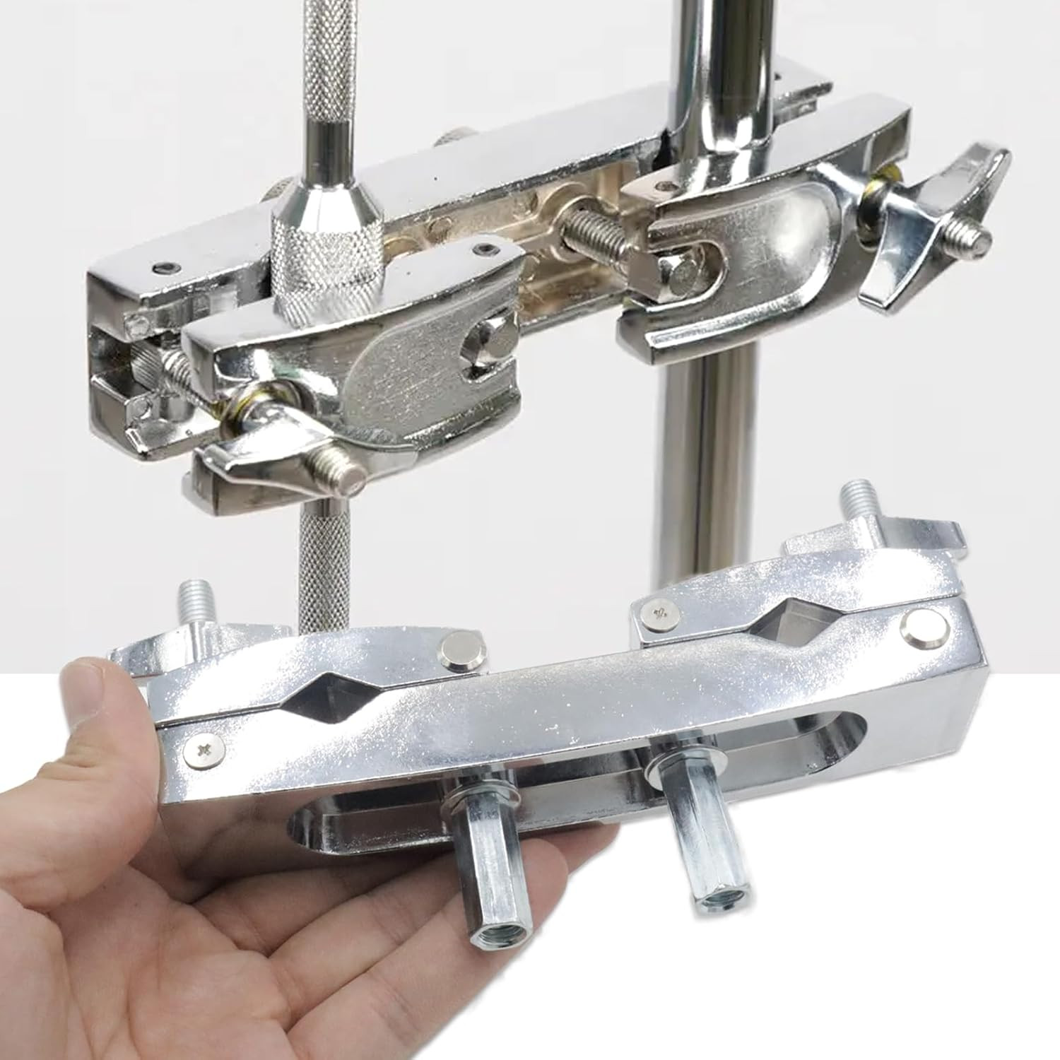 Cashbeat Silver Adjustable Multi-Clamp, Quick Release Cymbal Stand Mount Holder