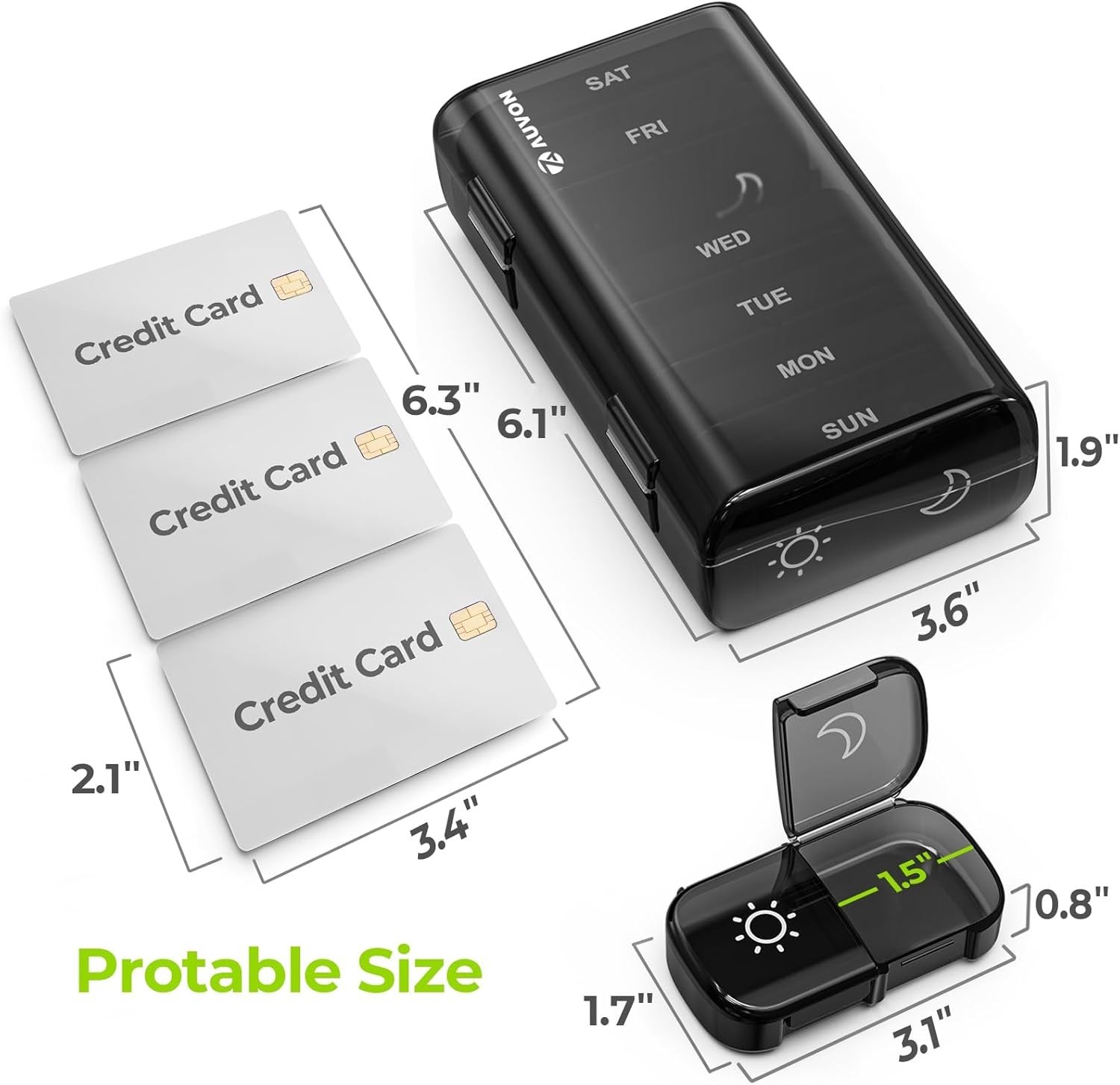 Compact & Lightweight XL Pill Organizer - Perfect for Medication Travel Needs