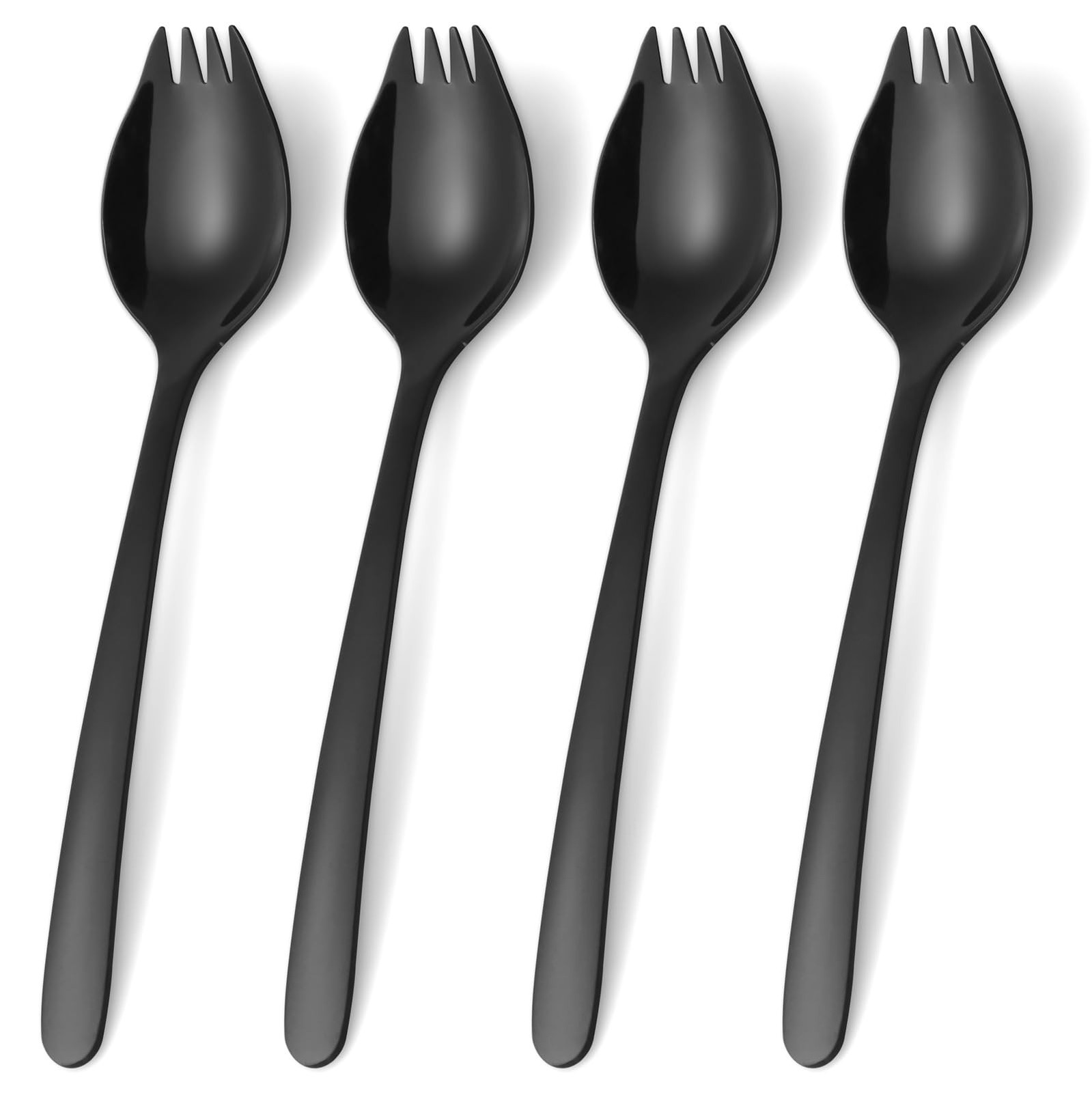 Lovingly Yours 7-inch Spork Stainless Steel, Reusable Metal Sporks, Set of 4
