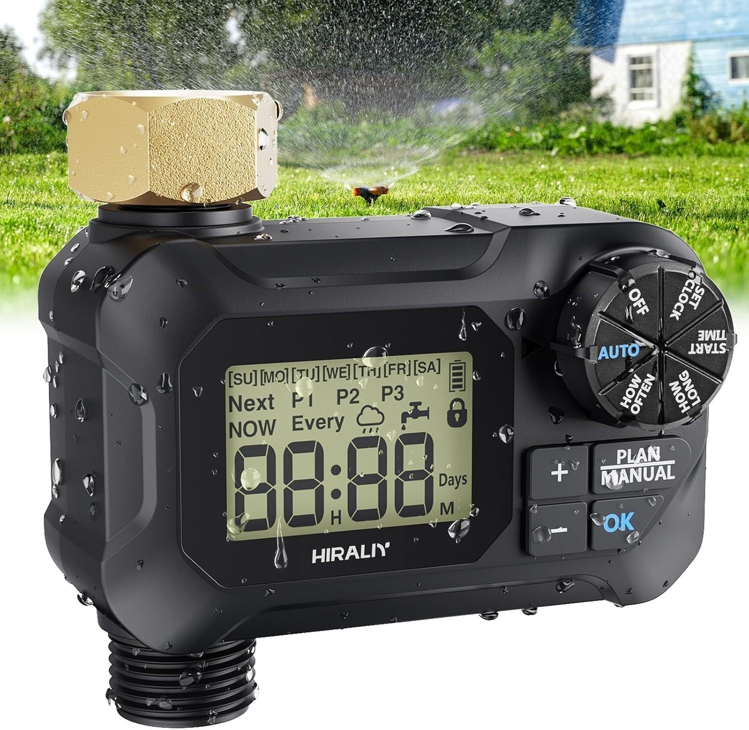 Water Timer for Garden Hose Programmable Outdoor Irrigation System Black