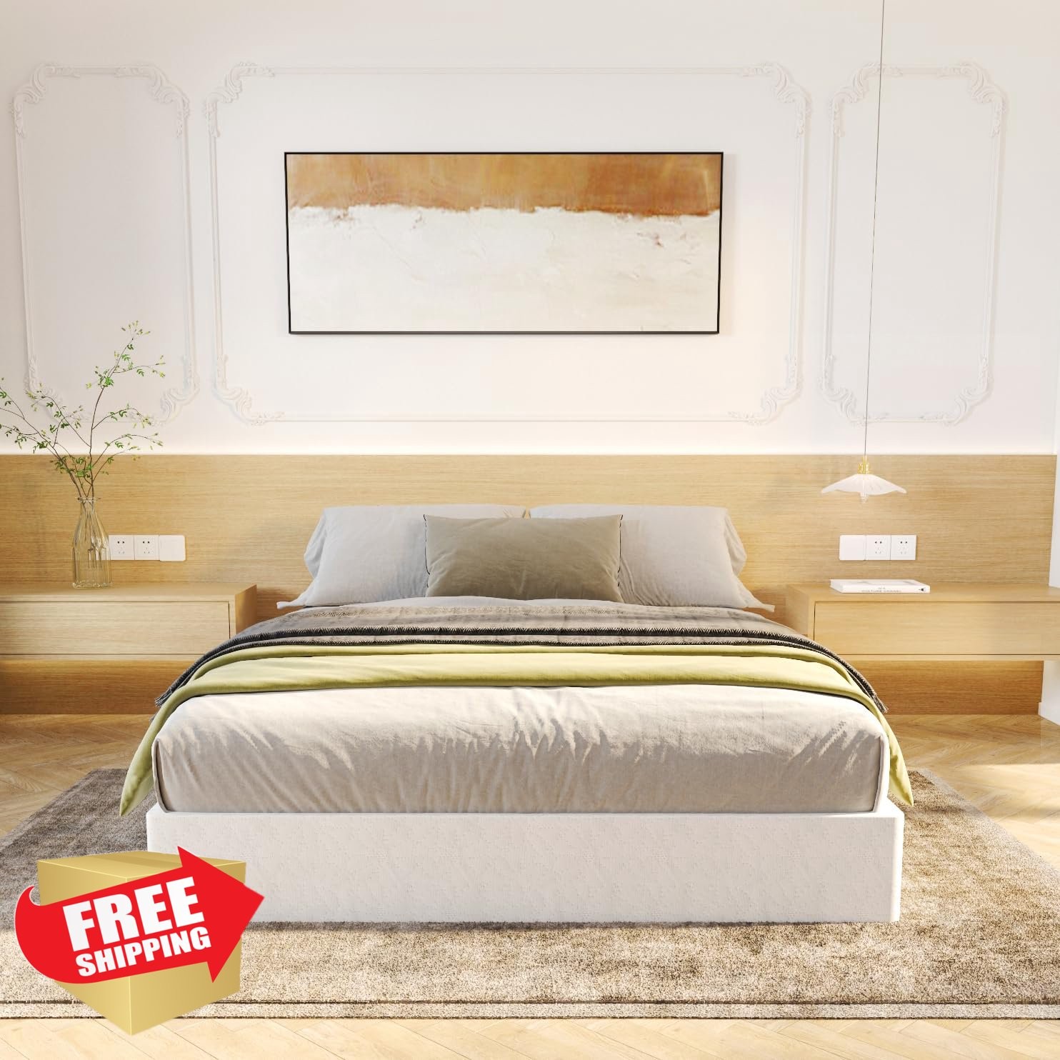 LUMUNANCE Full Box Spring 9-Inch Height High Profile Foundation Easy Assembly