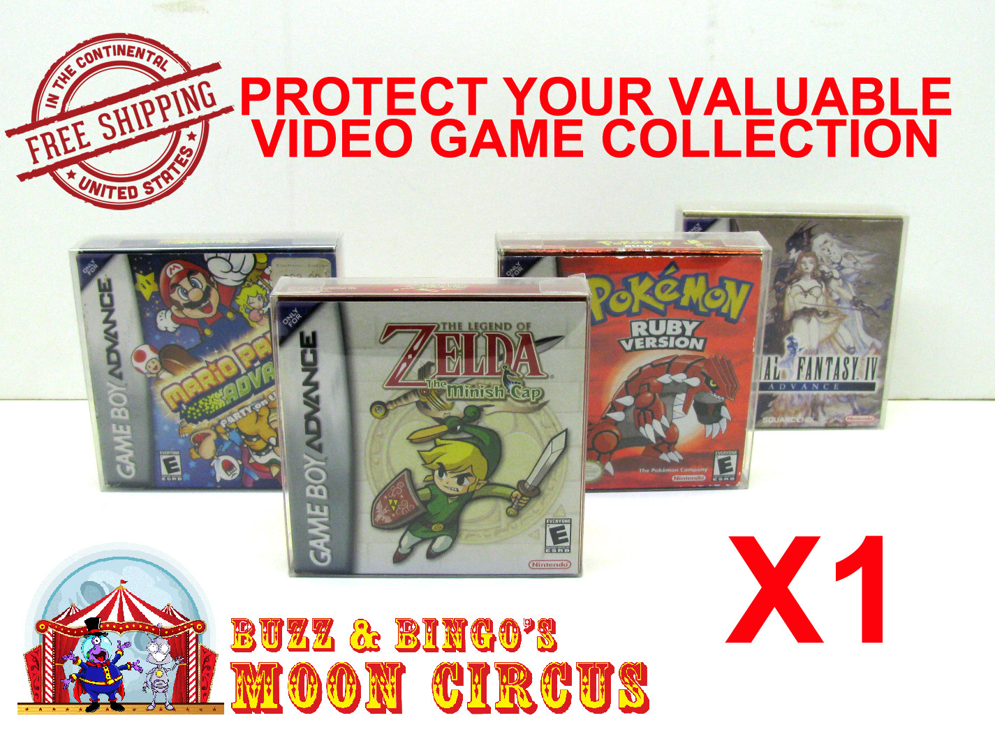 1x NINTENDO GAME BOY ADVANCE GAME BOX - PROTECTIVE BOX PROTECTOR SLEEVE CASE