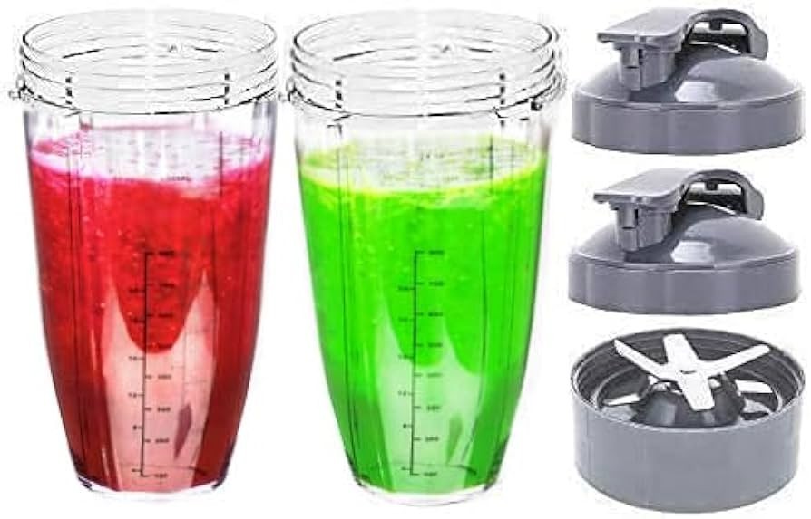 2 Pack 32 oz Cup and lids Extractor Blade for NutriBullet NB-101B NB-101S NB-201