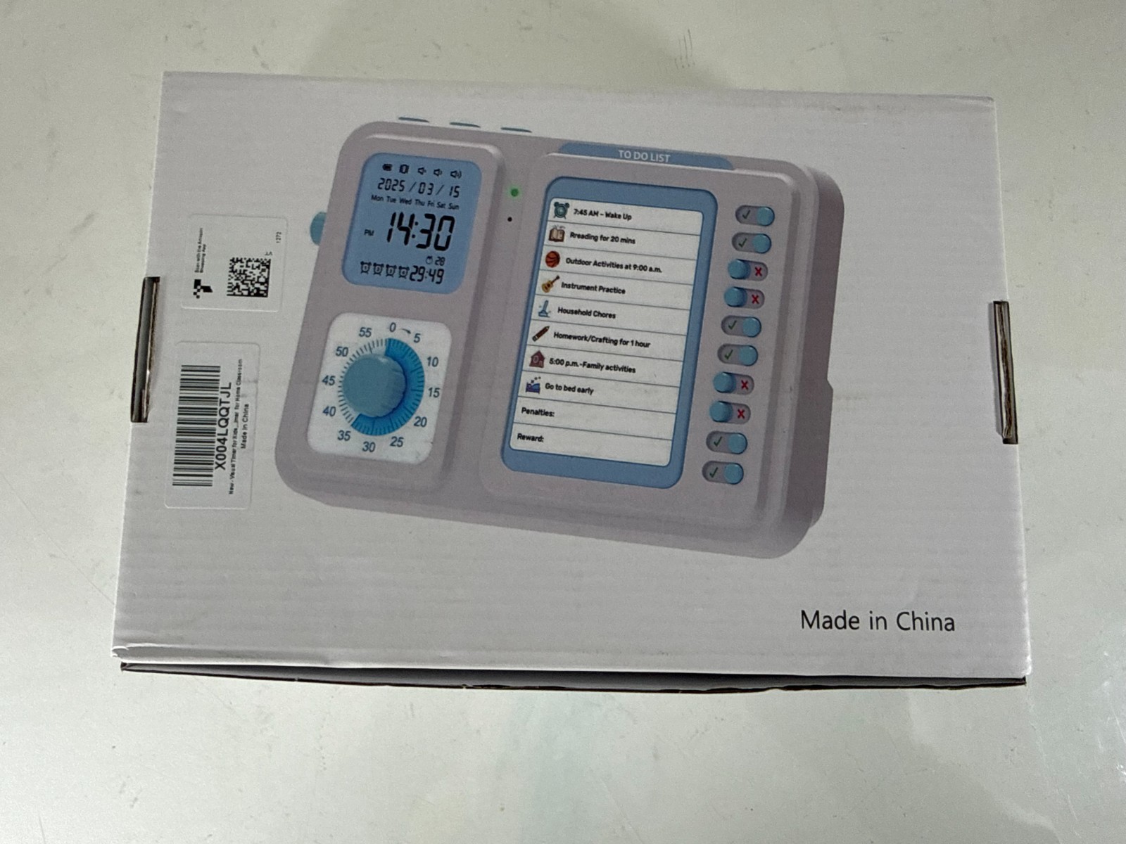 3-in-1 Visual Timer & ADHD Tool for Kids|Adults, Task Timer w/ Chore Chart Board