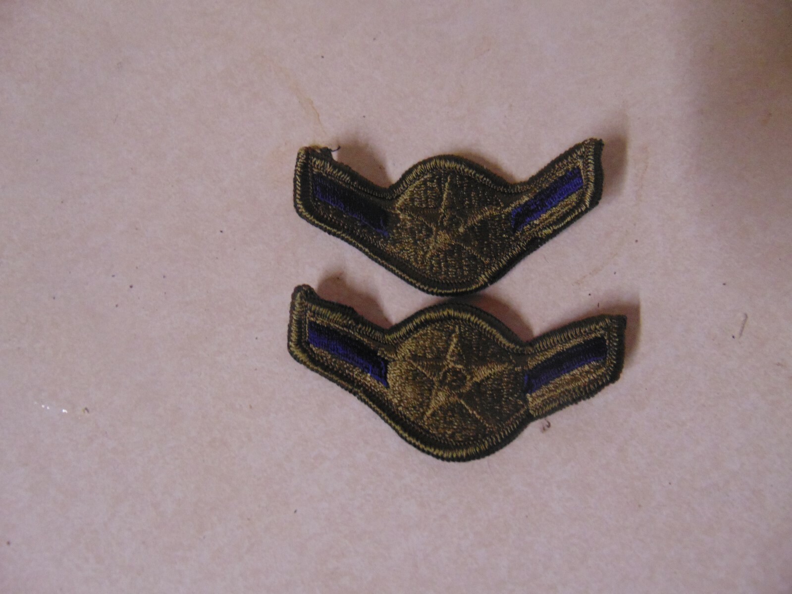 MILITARY PATCH US AIR FORCE RANK SET OF 2 GREEN BLUE  AIRMAN BRAND NEW