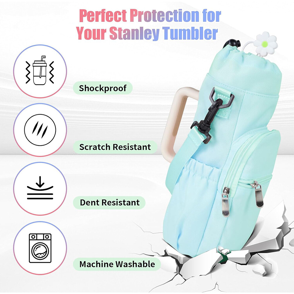 Water Bottle Holder With Strap Carrier Bag Pouch For Stanley Tumbler Cup 40oz