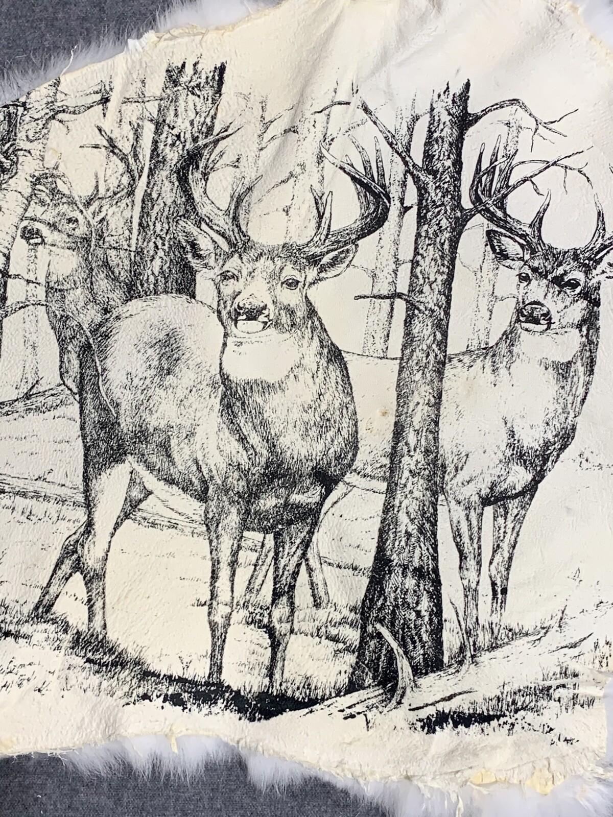 Printed Rabbit Pelt: Deer