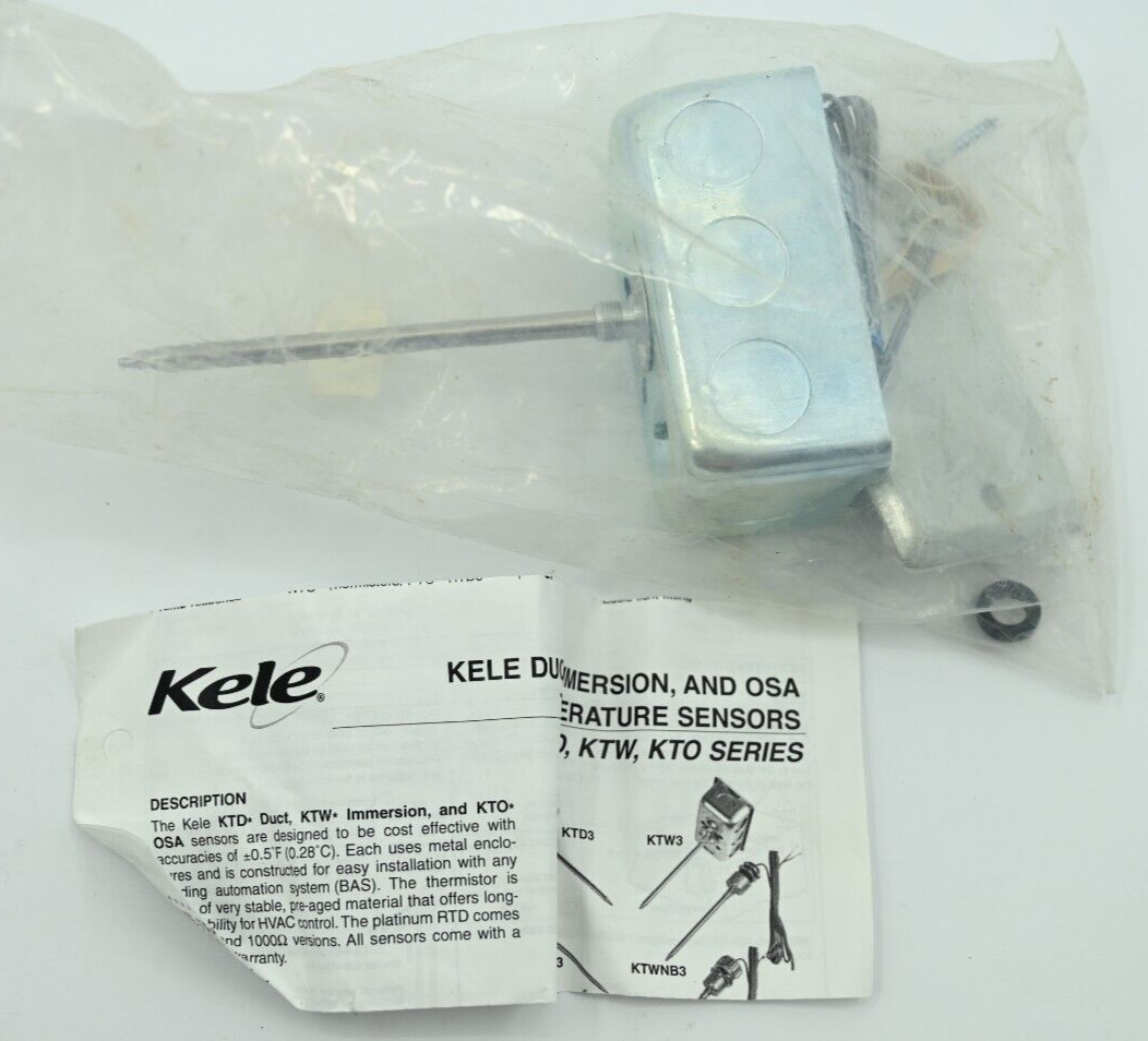 KELE KTD3 Duct Temperature Sensor Probe 5” HVAC Immersion