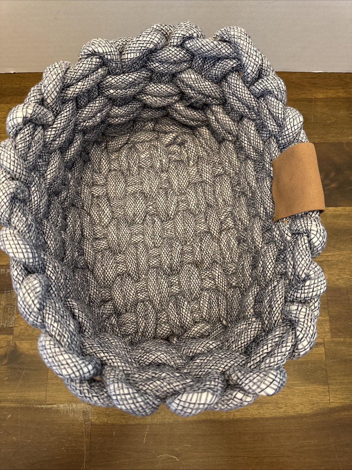 Koolaburra Woven Storage Basket Blue & White