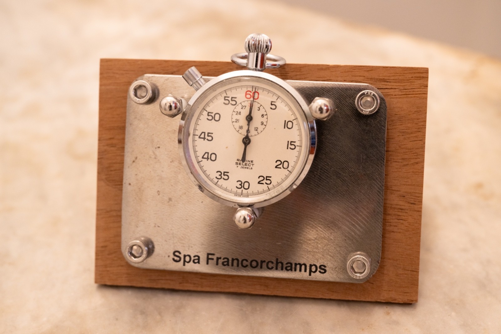 RARE VTG Racine Select Timing Device - Spa-Francorchamps - 7 Jewels - Swiss Made