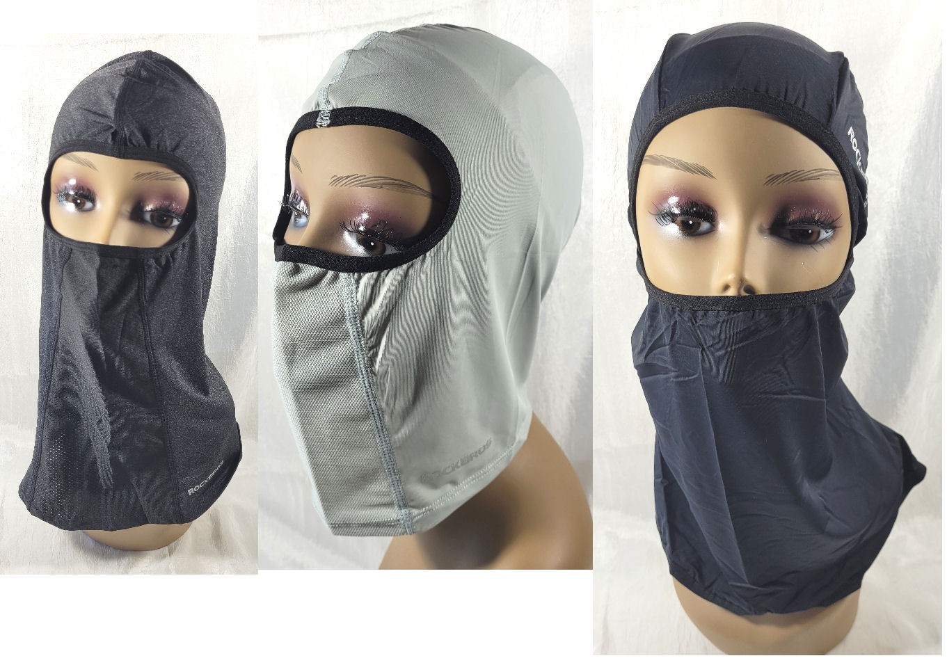 LOT: 3 Styles RockBros Ice Silk Balaclavas & Face Mask Cycling Skull Cap