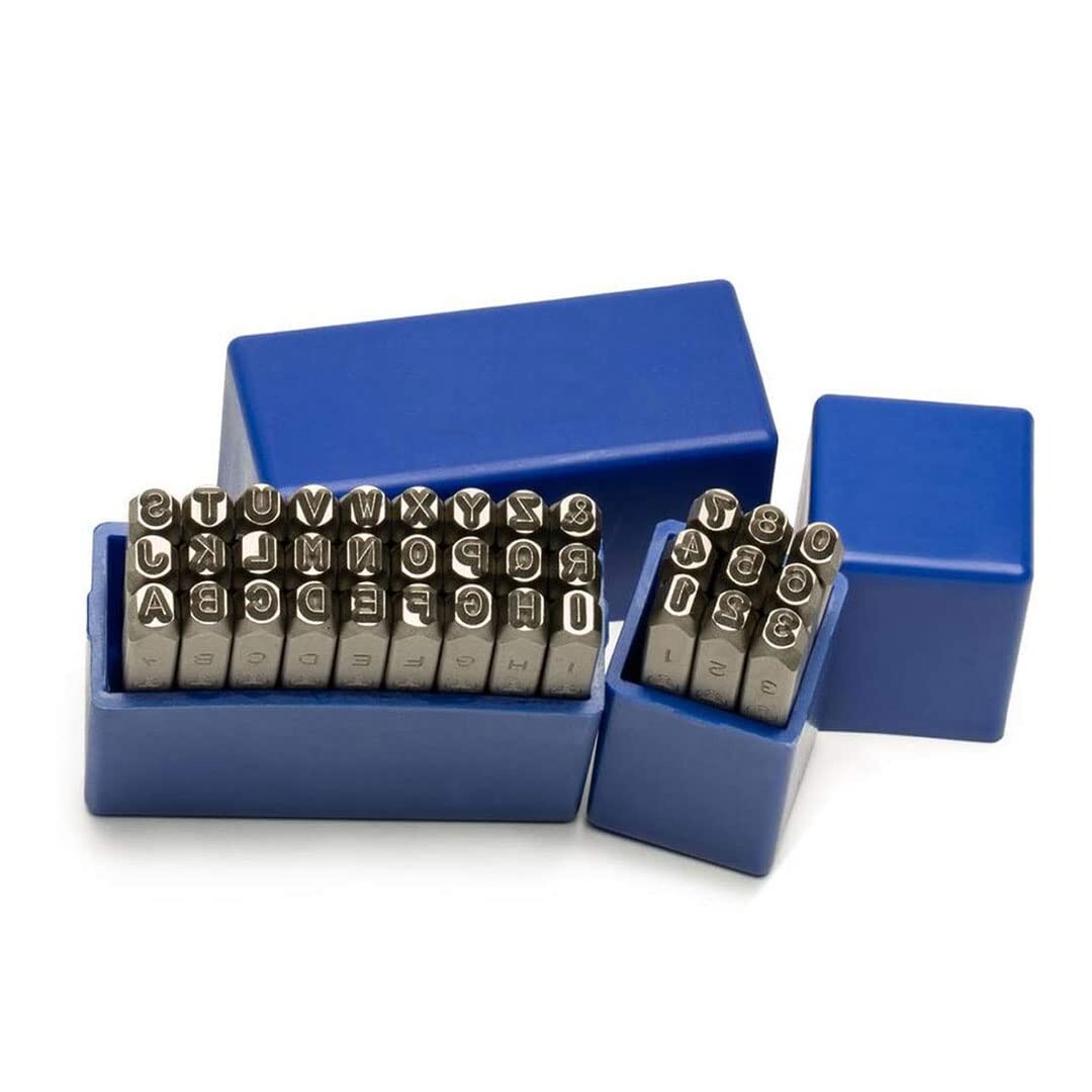36 Pcs 5MM Steel Die Metal Stamping kit Punch Tool Number Letter Alphabet Stamps